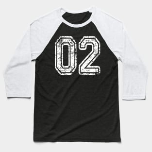 Number 02 Grungy in white Baseball T-Shirt